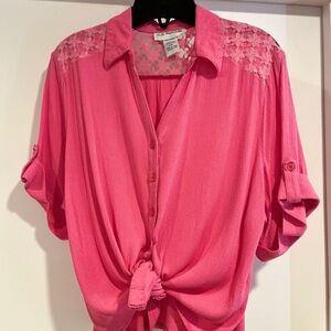 C.D. Petites Hot Pink Blouse Size PXL
